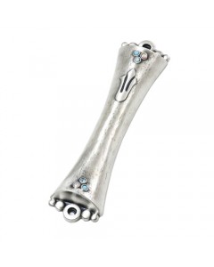 Silver Plated Mezuzah Case with Swarovski Crystals Artistes & Marques