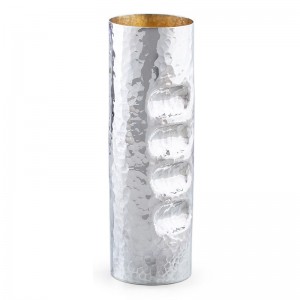 Hammered Sterling Silver Cylinder Netilat Yadayim Washing Cup by Bier Judaica Sterling Silver