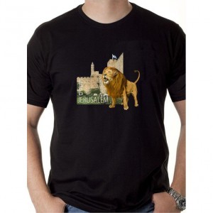 Jerusalem T-Shirt Featuring Lion (Variety of Colors) Jerusalem Day