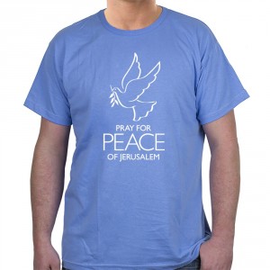 Pray for Peace of Jerusalem T-Shirt Featuring Dove (Variety of Colors) T-Shirts Israéliens