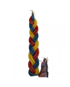 Traditional Wax Havdalah Candle with Three Colors and Spice Holder Bag Shabbat