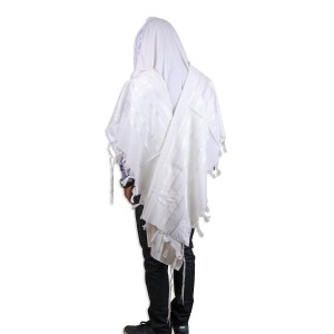Talit en Laine Pe'er – Bandes Blanches Traditional Tallit