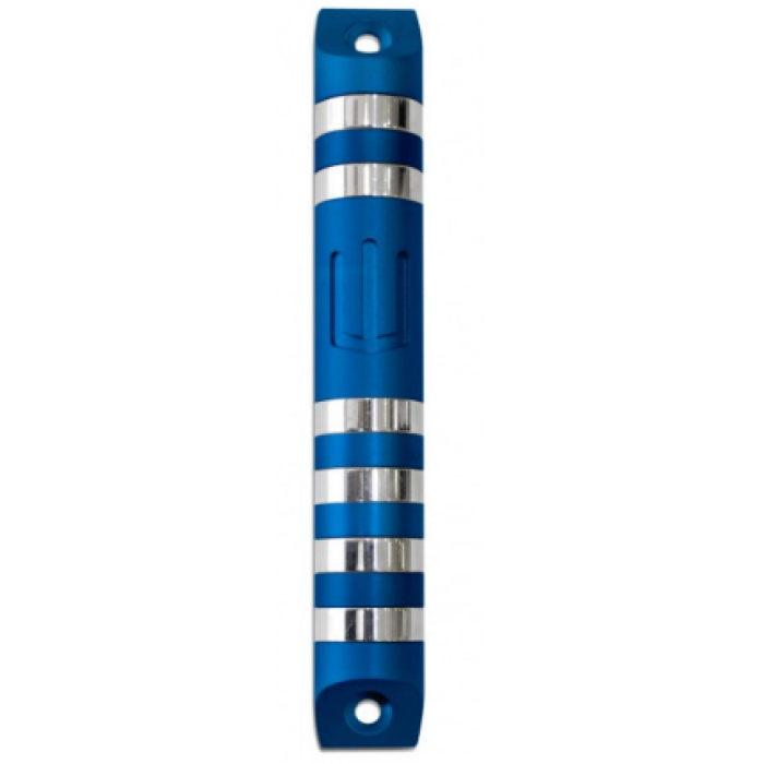 Mezuzah in Anodized Aluminum with Two Color Stripes by Nadav Art