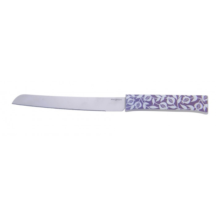 Challah Knife with Pomegranates in Blue