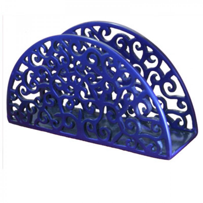 Porte Serviettes de Table en Demi Cercle Yair Emanuel - Motif Oriental en Bleu