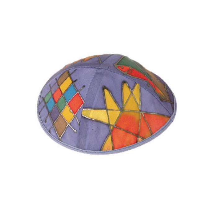 Kippa en Soie Multicolore Yair Emanuel - Motifs Multicolores