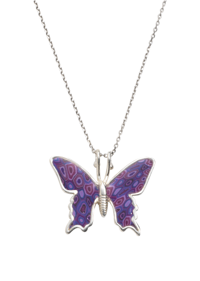 Collier Pendentif Papillon Violet