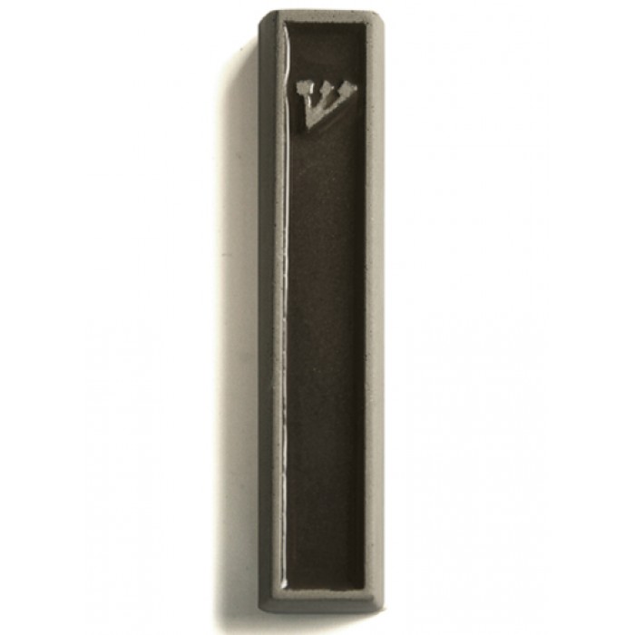 Concrete Mezuzah with Clear Polymer and Hebrew Letter Shin by ceMMent