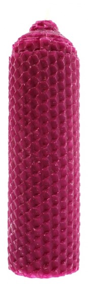 Galilee Style Candles Purple Wax Havdalah Candle with Waffle Pillar Design