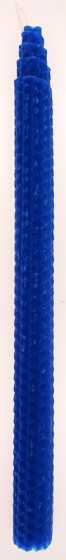 Blue Waffle Style Wax Havdalah Candle with Column Design by Galilee Style Candles