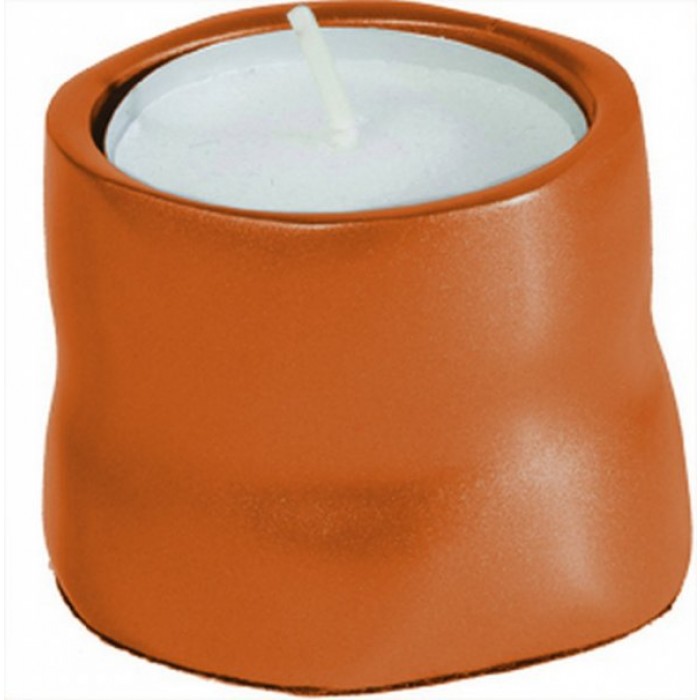 Yair Emanuel Anodized Aluminum Shabbat Candlestick in Orange