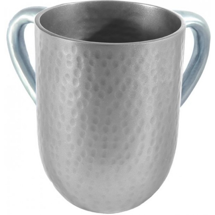 Yair Emanuel Anodized Aluminum Washing Cup with Hammered Pattern