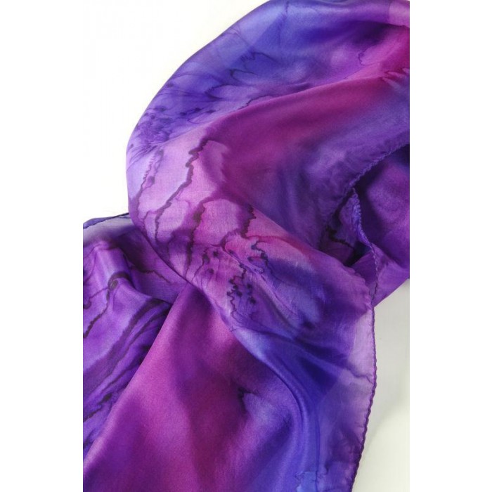 Purple & Pink Silk ‘Tichel’ Headscarf by Galilee Silks