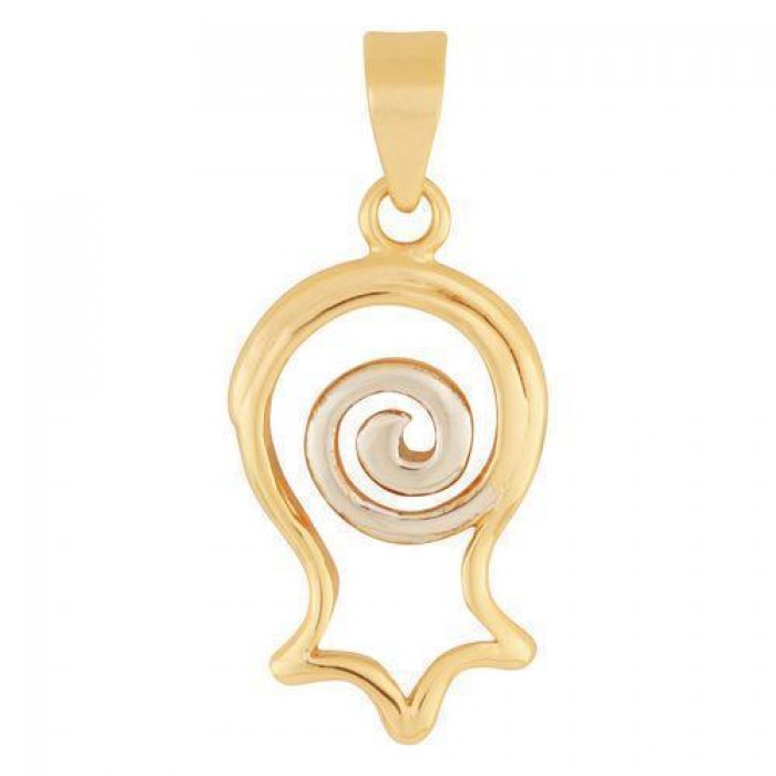 Pendant with Pomegranate Swirl in Gold and Rhodium Plated
