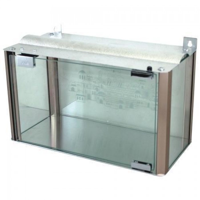 Hanukkah Case in Aluminum and Glass in 20x40x40 cm