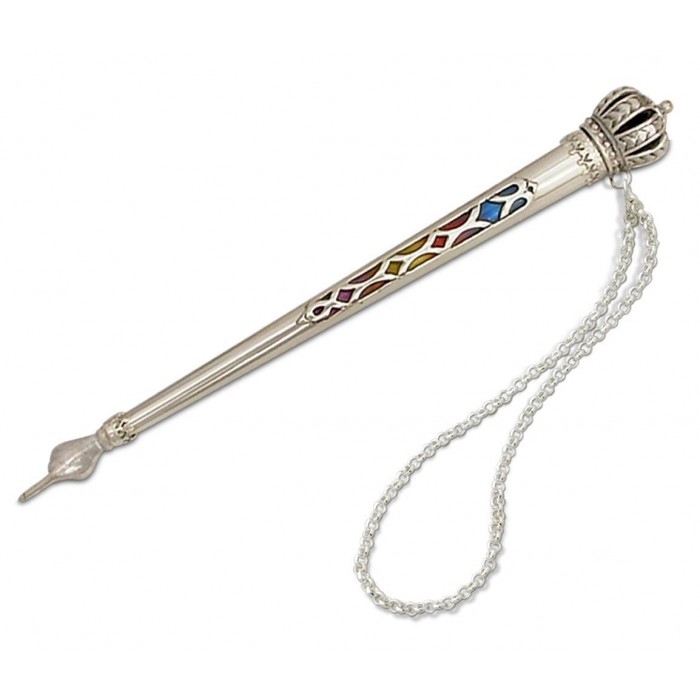 Torah Pointer with Crown with Enamel by Nadav Art 