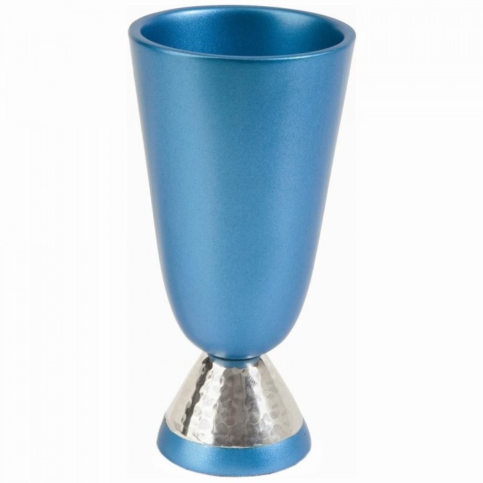 Yair Emanuel Anodized Aluminum Kiddush Cup in Turquoise with Nickel Plate