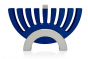 Menorah & Candlestick Combination Set with Matte Finish in Blue