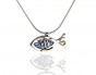 Fish Pendant in Sterling Silver & Roman Glass with Gold-Plated Decoration-Rafael Jewelry