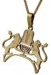 Rafael Jewelry Designer 14k Yellow Gold Pendant with Ten Commandments & Lions of Judah