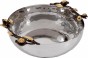 Deep Stainless Steel Bowl with Pomegranate Design by Yair Emanuel