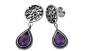 Drop Amethyst Earrings in Sterling Silver by Rafael Jewelry