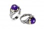 Sterling Silver Ring with Amethyst Stone and Gold-Plating by Rafael Jewelry