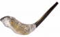 Polished Ram's Horn with Silver Sleeve in Golden Jerusalem Design by Barsheshet-Ribak 