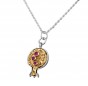 Pomegranate Pendant in Sterling Silver and Gems with Gold-Plating by Rafael Jewelry