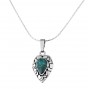 Heart Shaped Pendant with Eilat Stone in Sterling Silver by Rafael Jewelry
