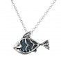 Fish Pendant in Sterling Silver & Eilat Stone by Rafael Jewelry