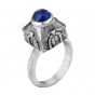 Rafael Jewelry Sterling Silver Ring with Sapphire and Jerusalem Gates