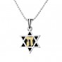 Rafael Jewelry Star of David Pendant in Sterling Silver with Golden Hey