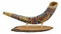 Hand-Painted Shofar with Pomegranate and Jerusalem