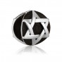 925 Sterling Silver Star of David Charm with a Black Enamel