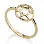 14K Yellow Gold Round-Bound Star of David Ring by Ben Jewelry

