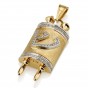 Torah Scroll Pendant with Diamonds 18K Yellow Gold Ben Jewelry