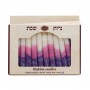 Galilee Style Candles Shabbat Candle Set with Purple and White Stripes