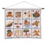 Yair Emanuel Raw Silk Embroidered Wall Decoration with 12 Tribes