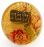 Bouchon en Verre pour Bouteille de Vin - Plaque 'Shabbat' en Métal et Roses