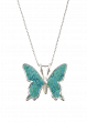 Collier Pendentif Papillon Turquoise