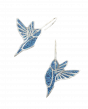 Boucles d'Oreilles Colibri Bleues