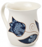 Stainless Steel Washing Cup with Blue Floral Theme