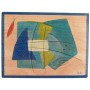 Wood Placemat with Abstract Sea Motif