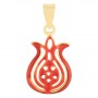 Pomegranate Pendant in Gold Plated and Wine Enamel