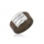 Leather and Sterling Silver Engraved Ring with Hebrew Verse