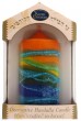 Galilee Style Candles Pillar Havdalah Candle with Rainbow Stripes and Blue Lines