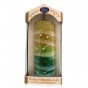 Safed Candles Pillar Havdalah Candle with Green and Yellow Stripes