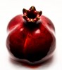 Red Ceramic Pomegranate with Fractured Glass Pattern