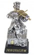 Silver Polyresin Figurine with Black Base, Jerusalem and Fiddler on the Roof